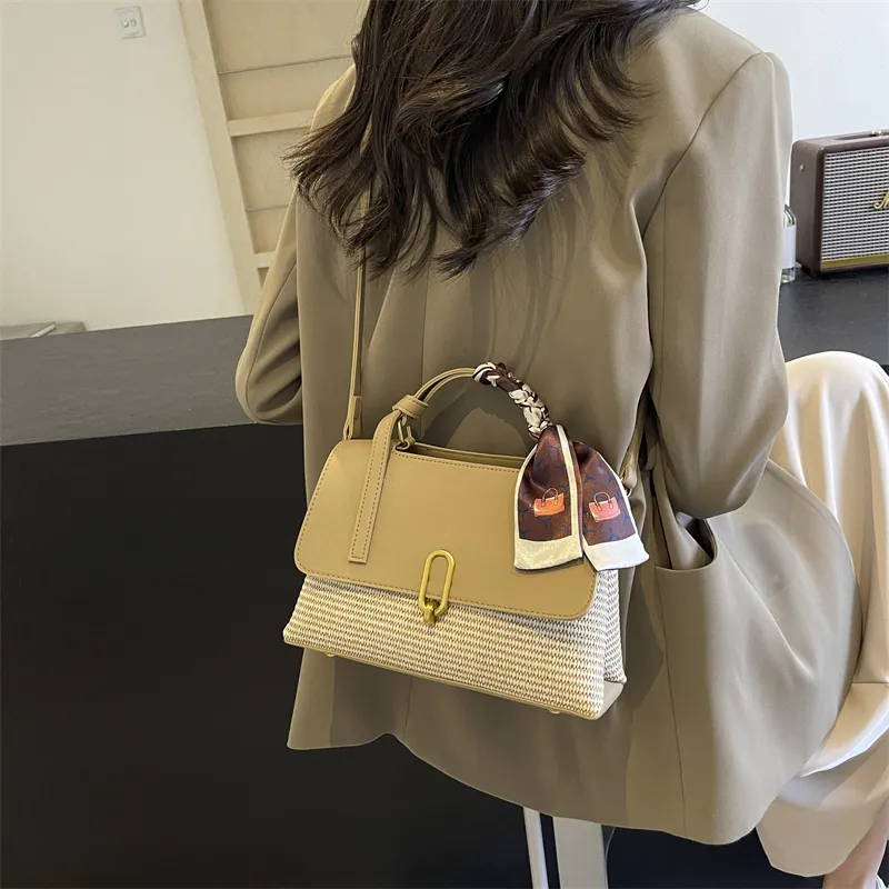 CORE BIRD PU Shoulder Bag, Crossbody Bag, Handbag Women's Ecru/Black/Khaki-3