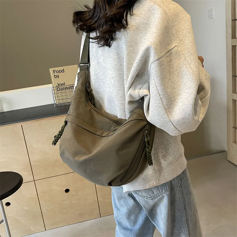 CORE BIRD Canvas Crossbody Bag Shoulder Bag Women's Black/Ecru-37