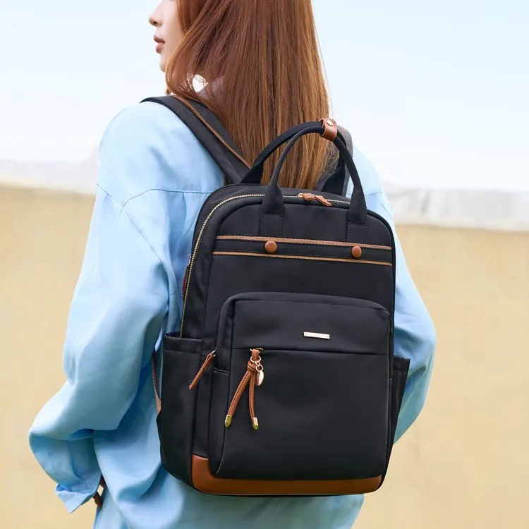 CORE BIRD Oxford Backpack Women's Apricot/Elegant Black/Ice Gray/Apricot Gray/Mint Green-3
