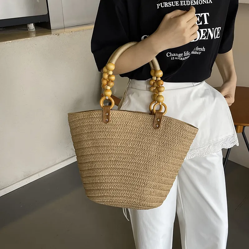CORE BIRD Woven Tote One Shoulder Handbag Women's Multicolor-8