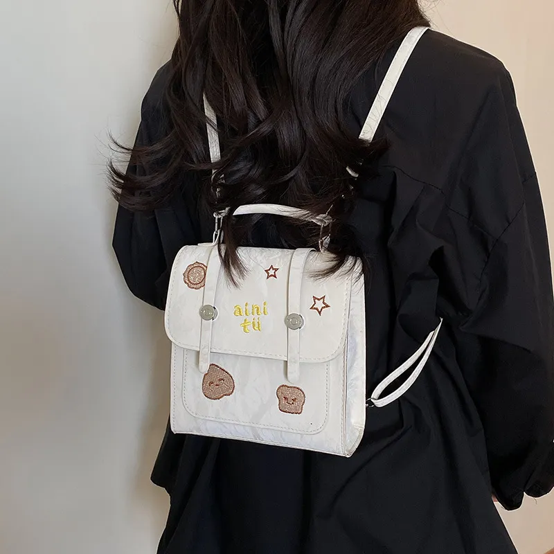 CORE BIRD PU Backpack Regular Women's Ecru/Brown/Black-1