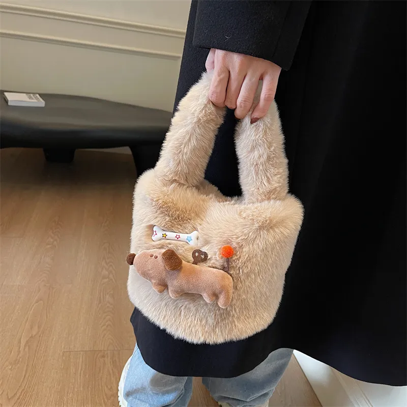 CORE BIRD Plush Handbag Regular Women's Multicolor-8