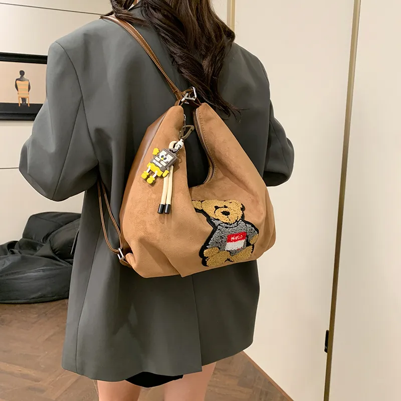 CORE BIRD PU Double Shoulder Crossbody Bag, Shoulder Bag Regular Women's Brown/Red/Coffee/Black-5