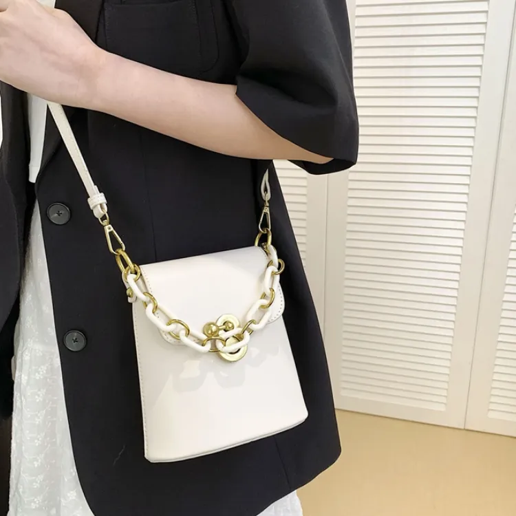 CORE BIRD PU Crossbody Bag Women's White/Black/Light Brown/Pink-11