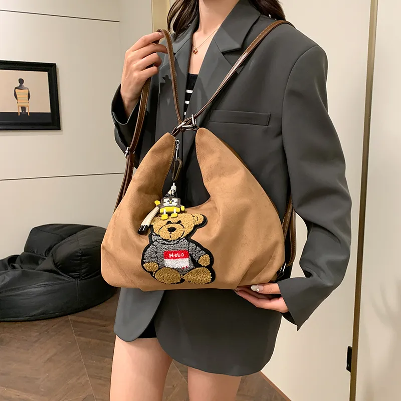 CORE BIRD PU Double Shoulder Crossbody Bag, Shoulder Bag Regular Women's Brown/Red/Coffee/Black-4