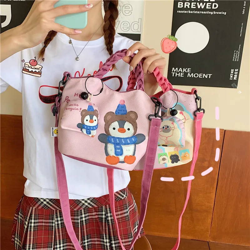 CORE BIRD Canvas One Shoulder Handbag Women's Multicolor-10