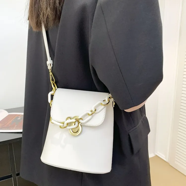 CORE BIRD PU Crossbody Bag Women's White/Black/Light Brown/Pink-12