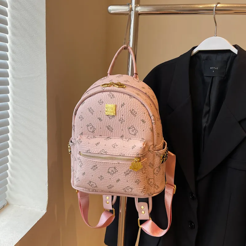 CORE BIRD PU Backpack Large Size Women's Multicolor-14