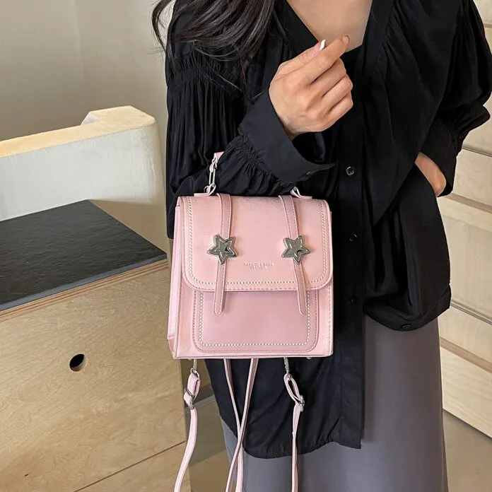 CORE BIRD PU Backpack Women's Ecru/Pink/Blue-9