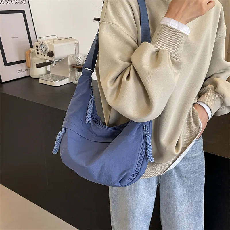 CORE BIRD Canvas Crossbody Bag Shoulder Bag Women's Black/Ecru-11