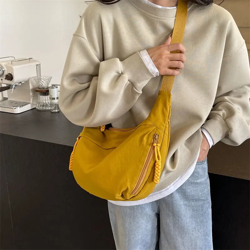 CORE BIRD Canvas Crossbody Bag Shoulder Bag Women's Black/Ecru-21