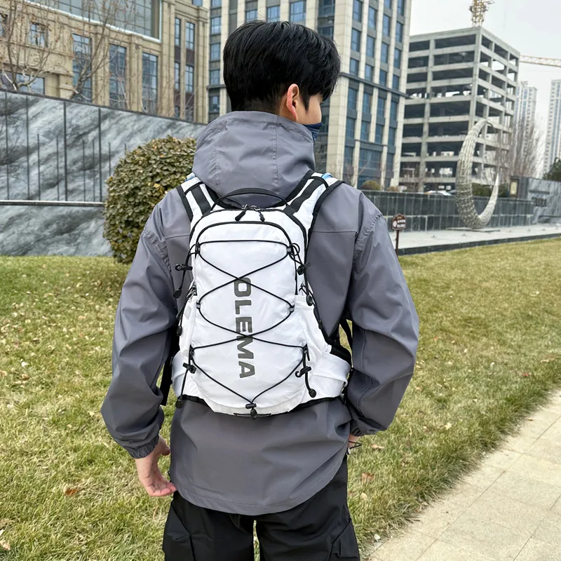 CORE BIRD Polyester Backpack Unisex White/Black-2
