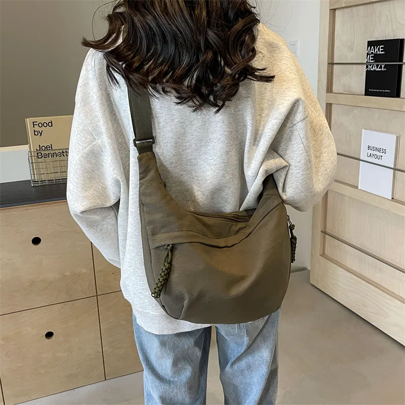 CORE BIRD Canvas Crossbody Bag Shoulder Bag Women's Black/Ecru-38