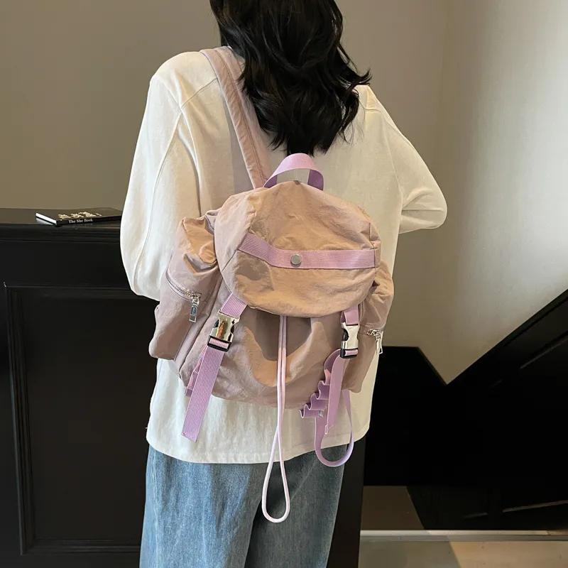 CORE BIRD Nylon Fabric Backpack Unisex Multicolor-12