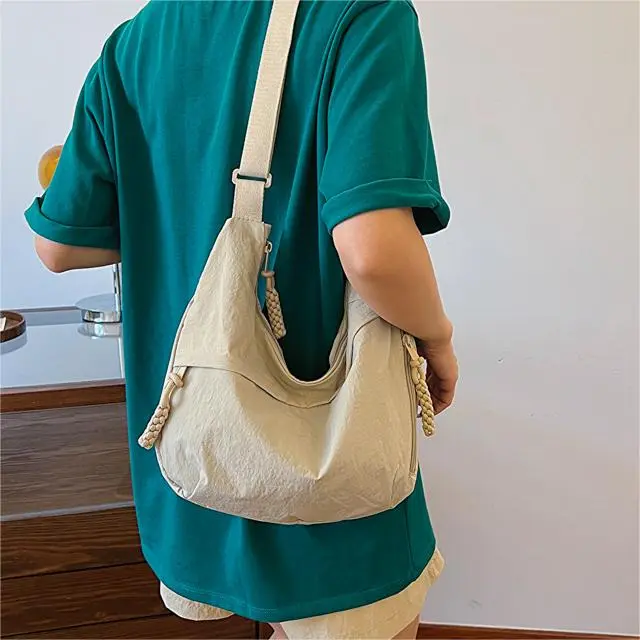CORE BIRD Canvas Crossbody Bag Shoulder Bag Women's Black/Ecru-3