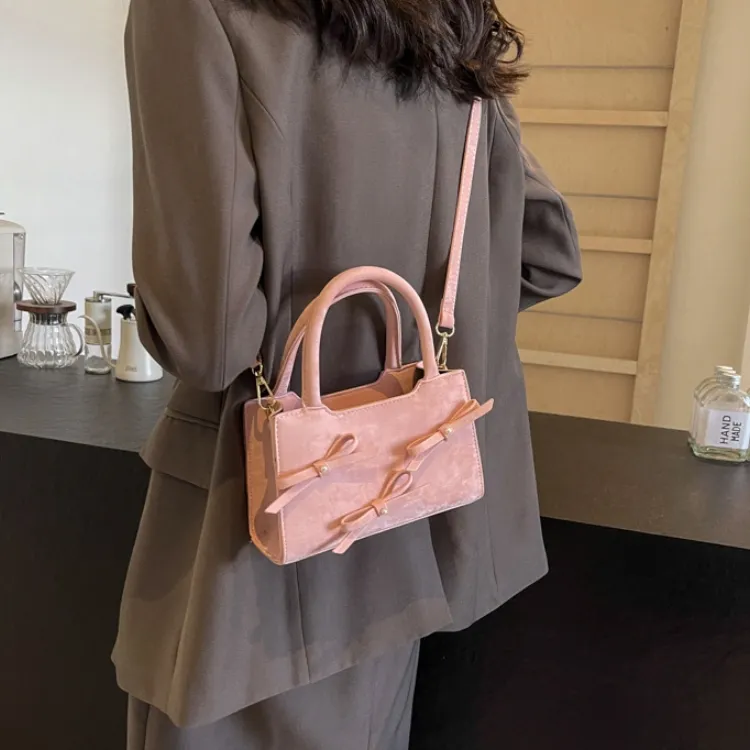CORE BIRD PU Shoulder Bag, Crossbody Bag, Handbag Regular Women's Black/Ecru/Khaki/Pink-2
