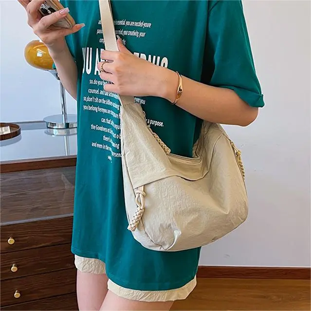 CORE BIRD Canvas Crossbody Bag Shoulder Bag Women's Black/Ecru-1