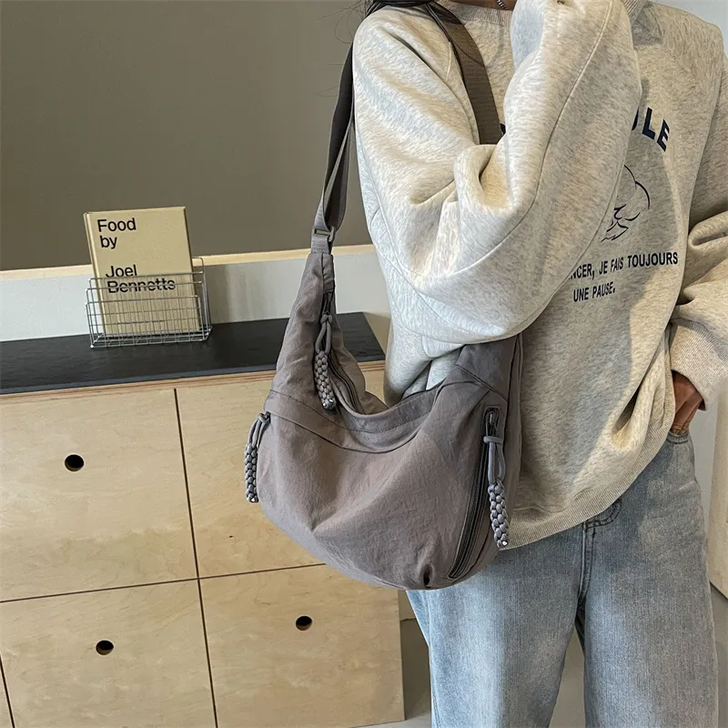 CORE BIRD Canvas Crossbody Bag Shoulder Bag Women's Black/Ecru-29