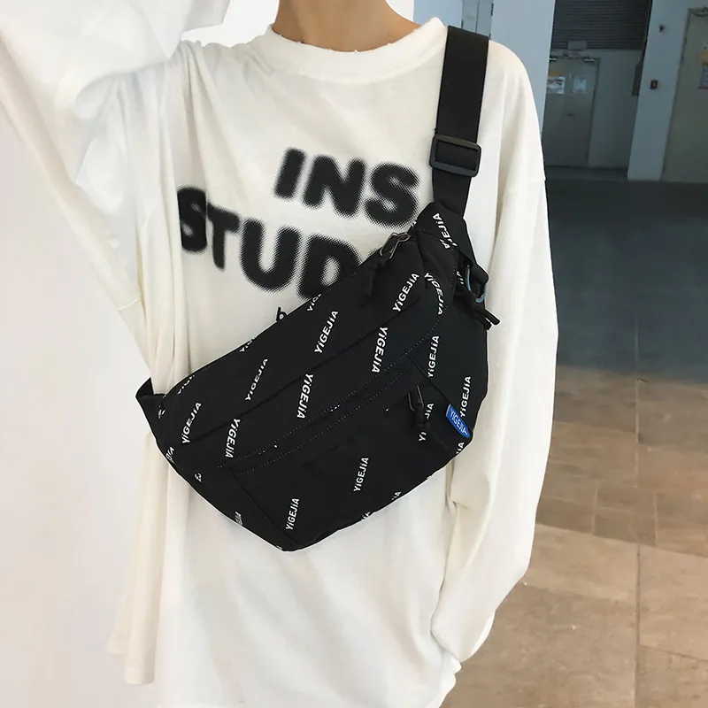 CORE BIRD Nylon Sling Bag Regular Unisex Black/White-5