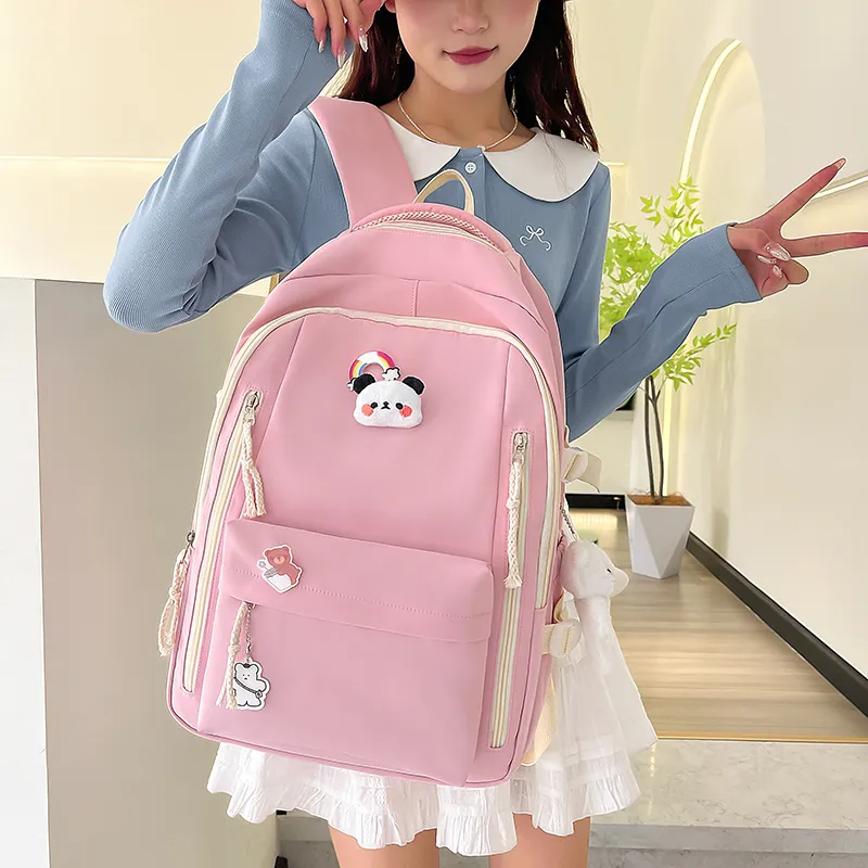 CORE BIRD Nylon Backpack Pink/Ecru/Green/Blue/Black-1
