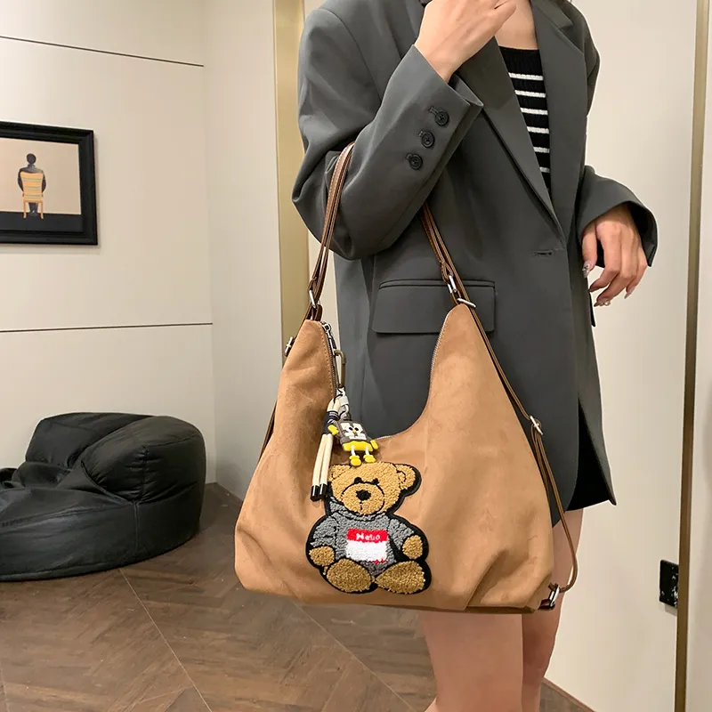 CORE BIRD PU Double Shoulder Crossbody Bag, Shoulder Bag Regular Women's Brown/Red/Coffee/Black-2