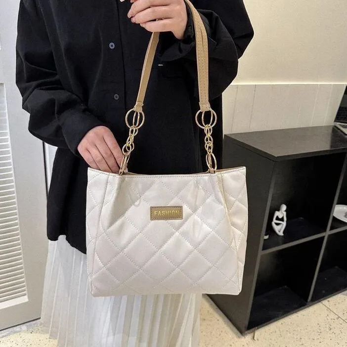 CORE BIRD PU Shoulder Bag Women's Black/White & Coffee/White & Khaki-2