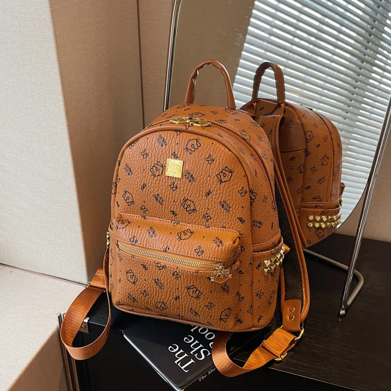 CORE BIRD PU Backpack Large Size Women's Multicolor-4