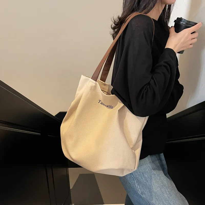 CORE BIRD Canvas Bag, Shoulder Bag Regular Women's Multicolor-1