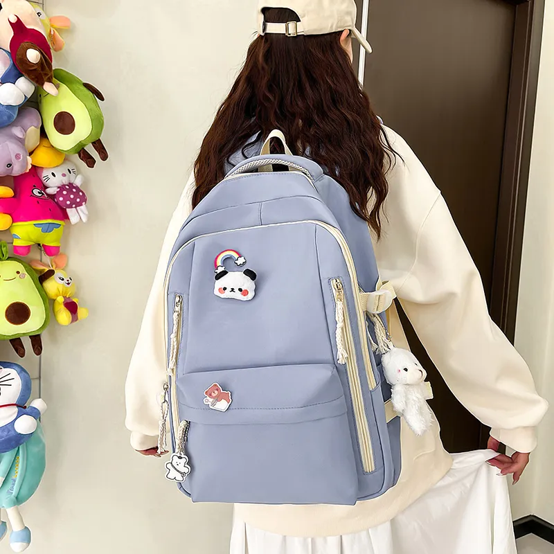 CORE BIRD Nylon Backpack Pink/Ecru/Green/Blue/Black-8