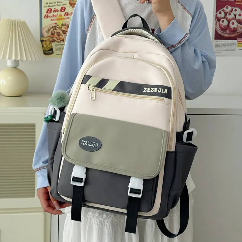 CORE BIRD Nylon Backpack Regular Women's Pink/Blue/Brown/Gray-23