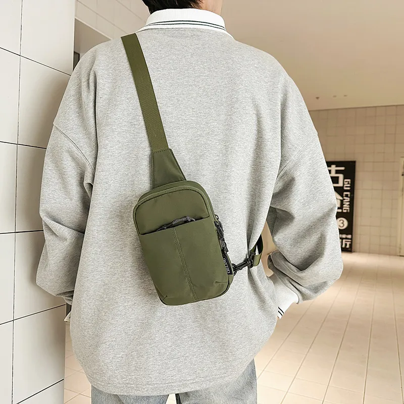 CORE BIRD Nylon Sling Bag Regular Unisex Black/Gray/Khaki/Purple/Light Purple/Green-7