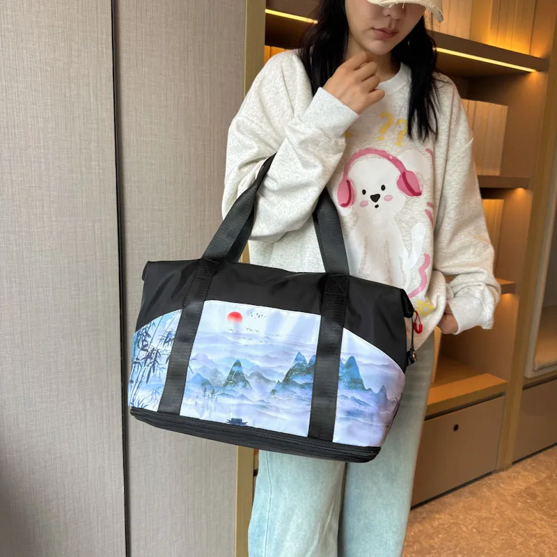 CORE BIRD Oxford Tote One Shoulder Handbag Regular Women's Black-2