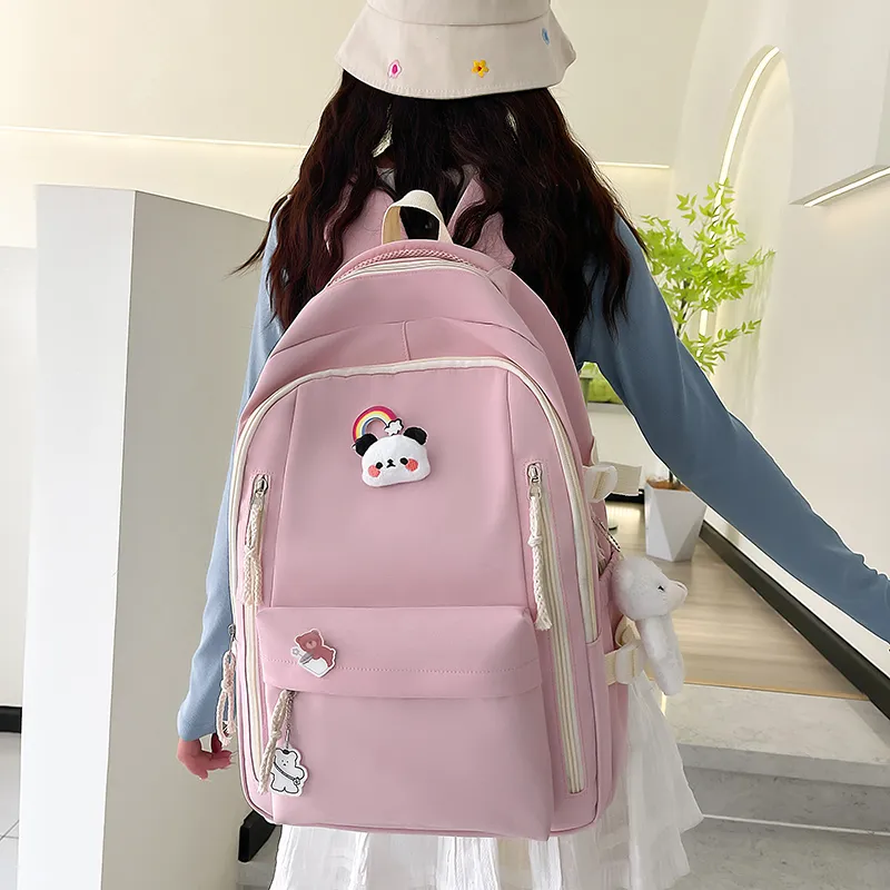 CORE BIRD Nylon Backpack Pink/Ecru/Green/Blue/Black-0