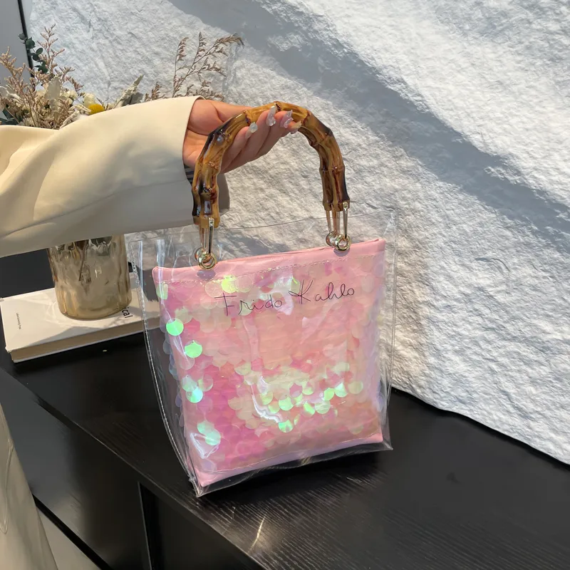 CORE BIRD PVC & PU Handbag Regular Women's Pink-1