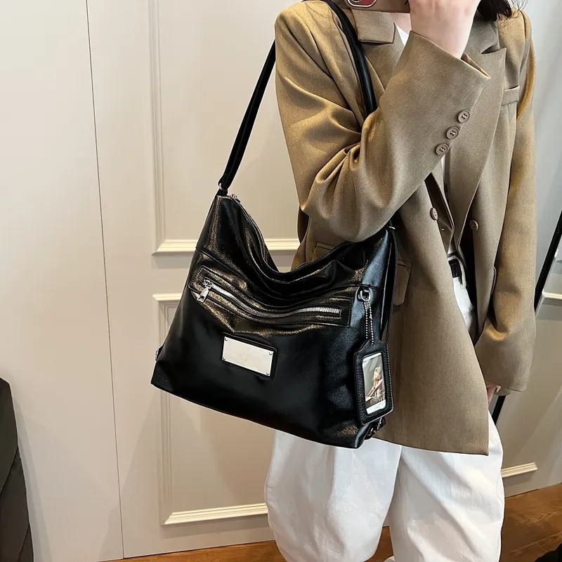 CORE BIRD PU Shoulder Bag Regular Women's Ecru/Black/Coffee-8