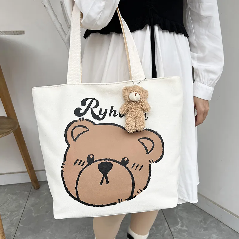 CORE BIRD Canvas Canvas Bag Tote Bag Shopping Bag Shoulder Bag Women's Multicolor-7