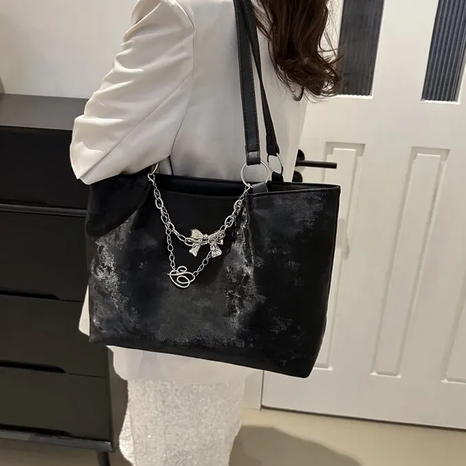 CORE BIRD Special Material Shoulder Bag Women's Gray/Ecru/Black/Pink-12