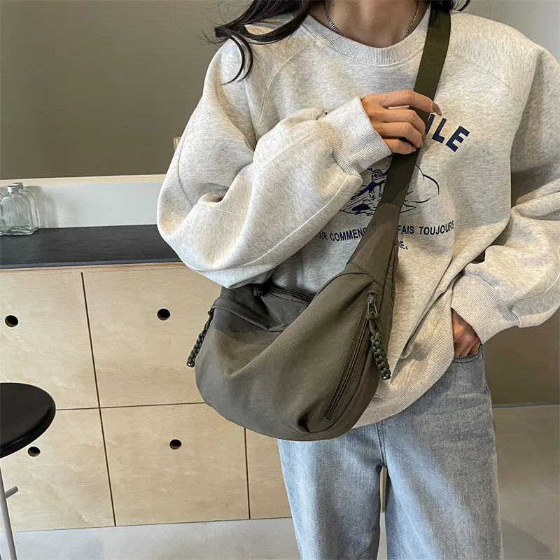 CORE BIRD Canvas Crossbody Bag Shoulder Bag Women's Black/Ecru-36