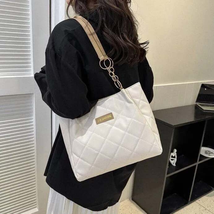CORE BIRD PU Shoulder Bag Women's Black/White & Coffee/White & Khaki-1