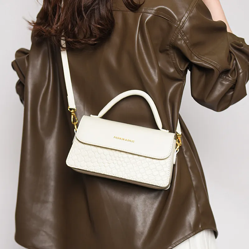 CORE BIRD PU One Shoulder Handbag Regular Women's Black/Ecru/Coffee-15
