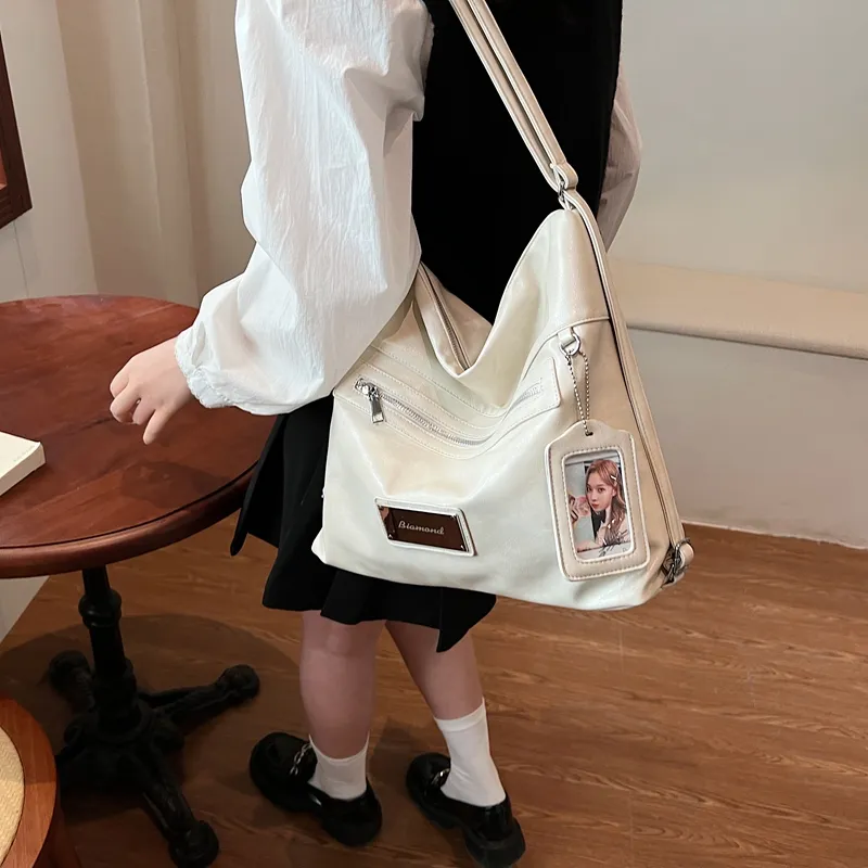 CORE BIRD PU Shoulder Bag Regular Women's Ecru/Black/Coffee-1