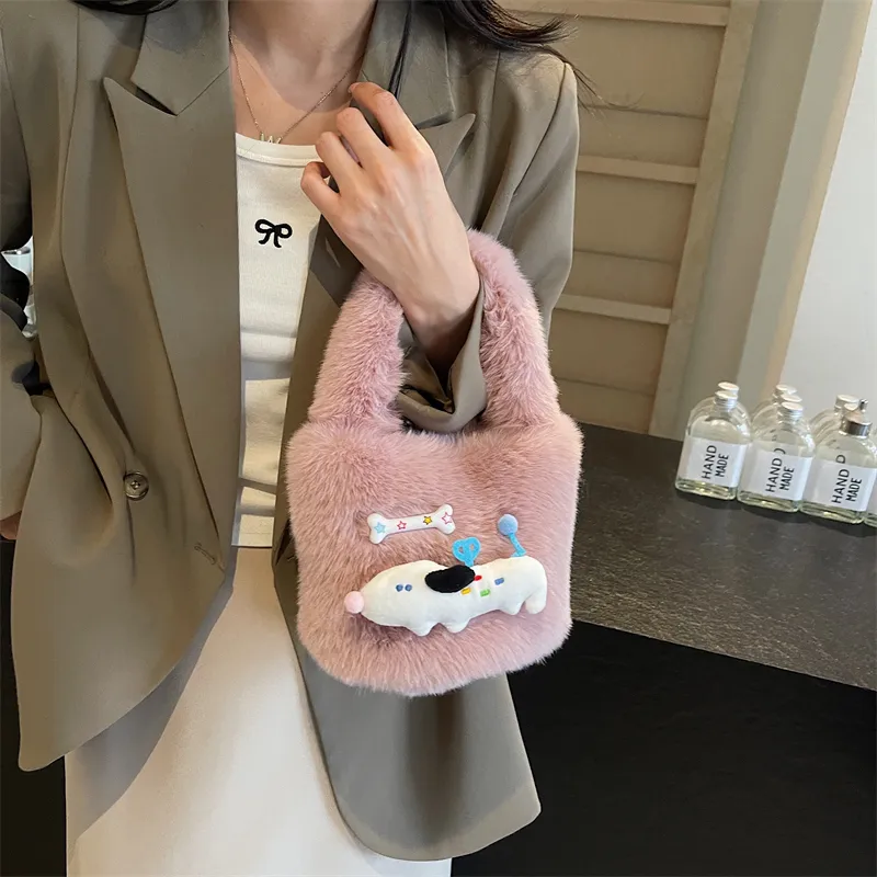 CORE BIRD Plush Handbag Regular Women's Multicolor-2
