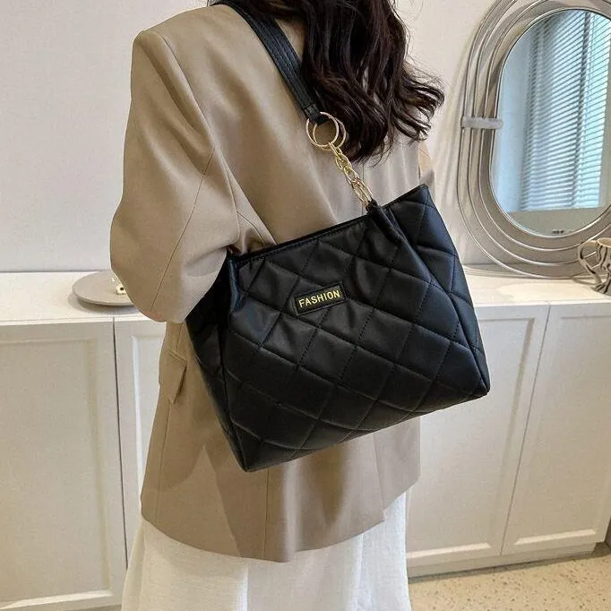 CORE BIRD PU Shoulder Bag Women's Black/White & Coffee/White & Khaki-4