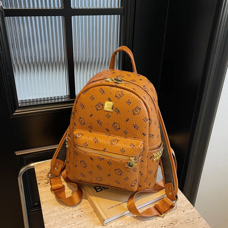 CORE BIRD PU Backpack Large Size Women's Multicolor-5
