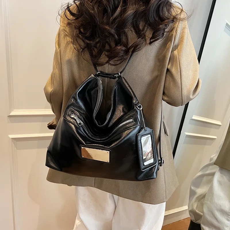CORE BIRD PU Shoulder Bag Regular Women's Ecru/Black/Coffee-11