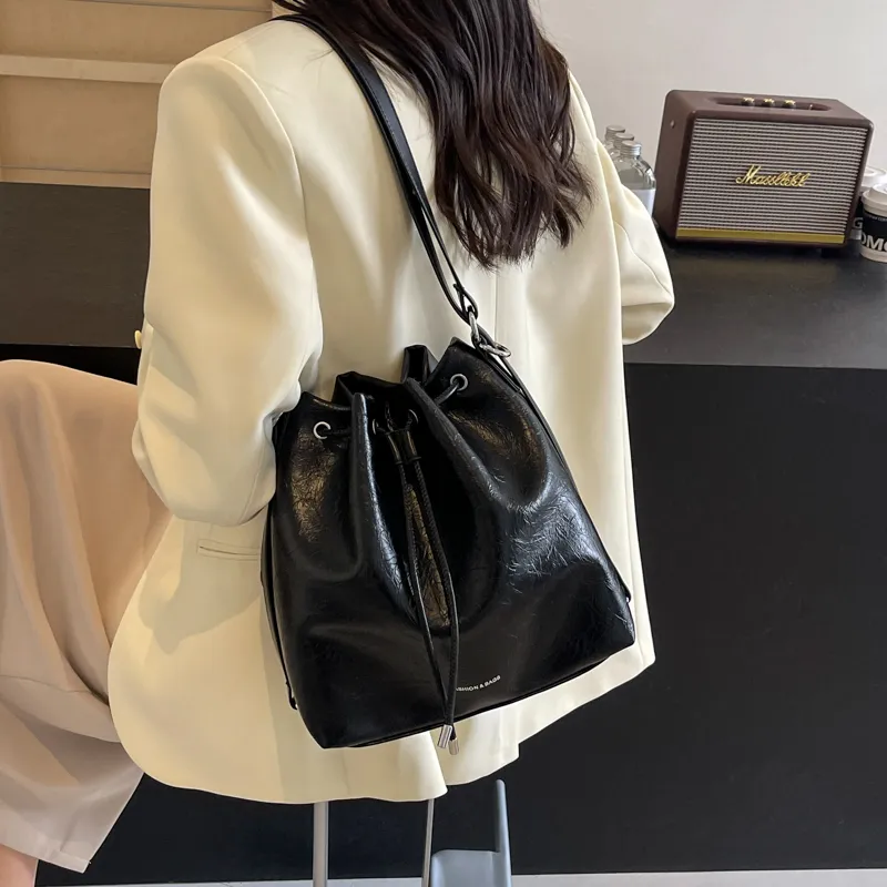 CORE BIRD PU Backpack Shoulder Bag Women's Black/Silver-14