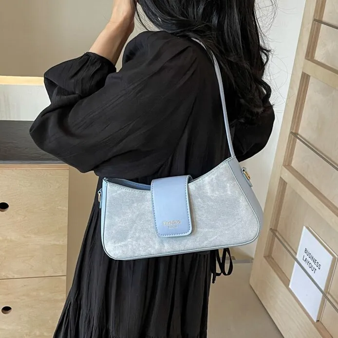 CORE BIRD PU Shoulder Bag Women's Black/White & Blue/Blue/Brown-7