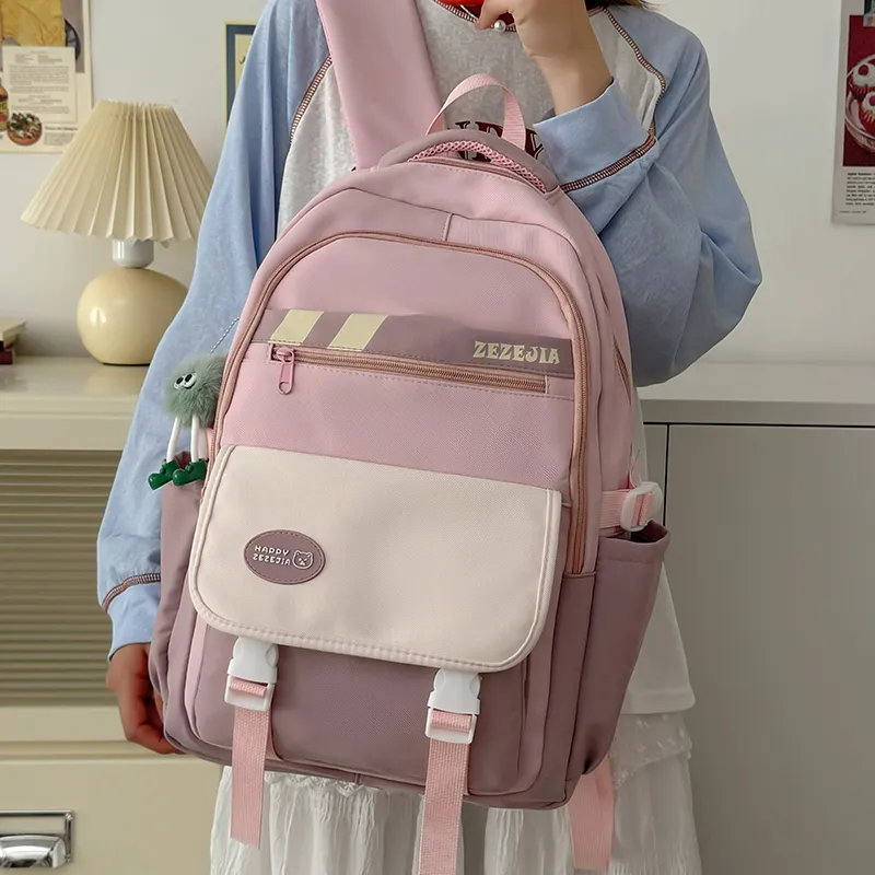 CORE BIRD Nylon Backpack Regular Women's Pink/Blue/Brown/Gray-6