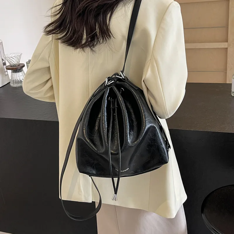 CORE BIRD PU Backpack Shoulder Bag Women's Black/Silver-18