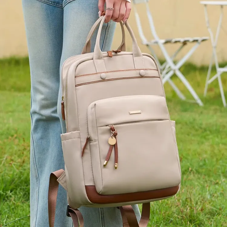 CORE BIRD Oxford Backpack Women's Apricot/Elegant Black/Ice Gray/Apricot Gray/Mint Green-1